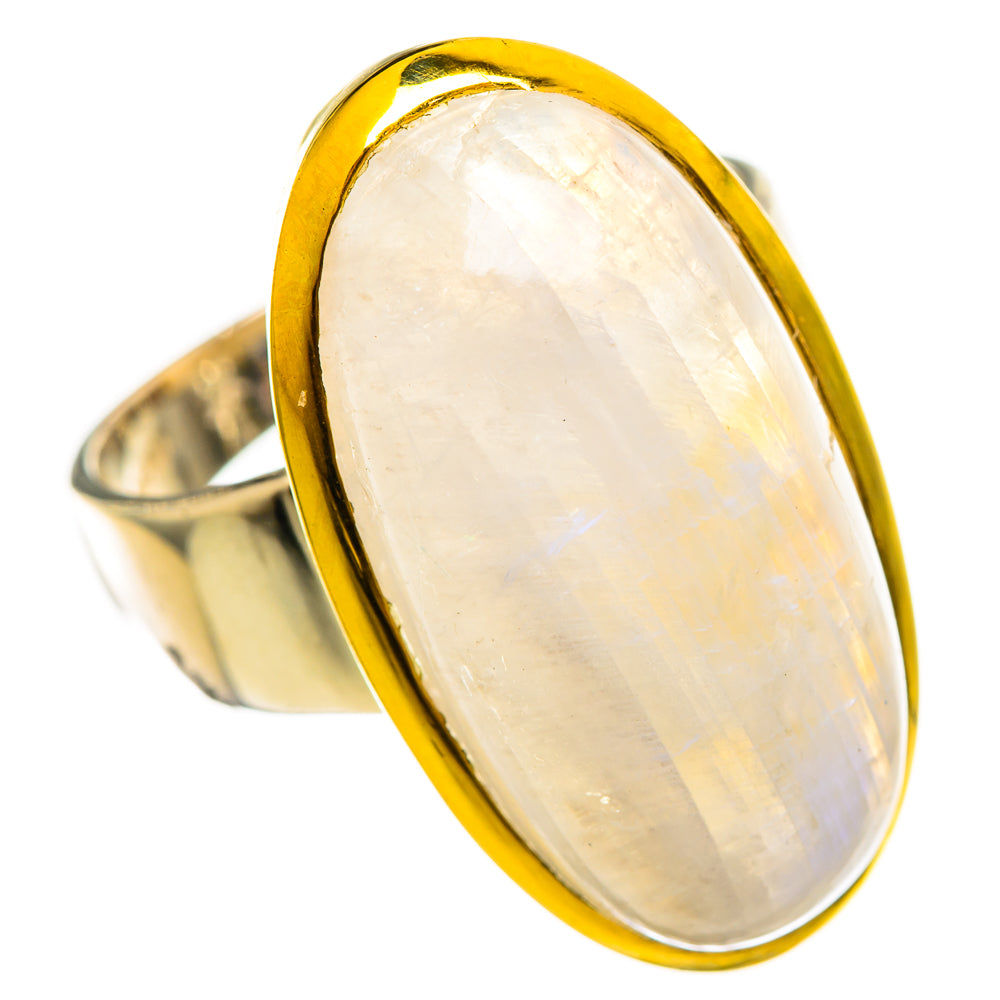 Rainbow Moonstone Rings handcrafted by Ana Silver Co - RING114223 - Photo 2