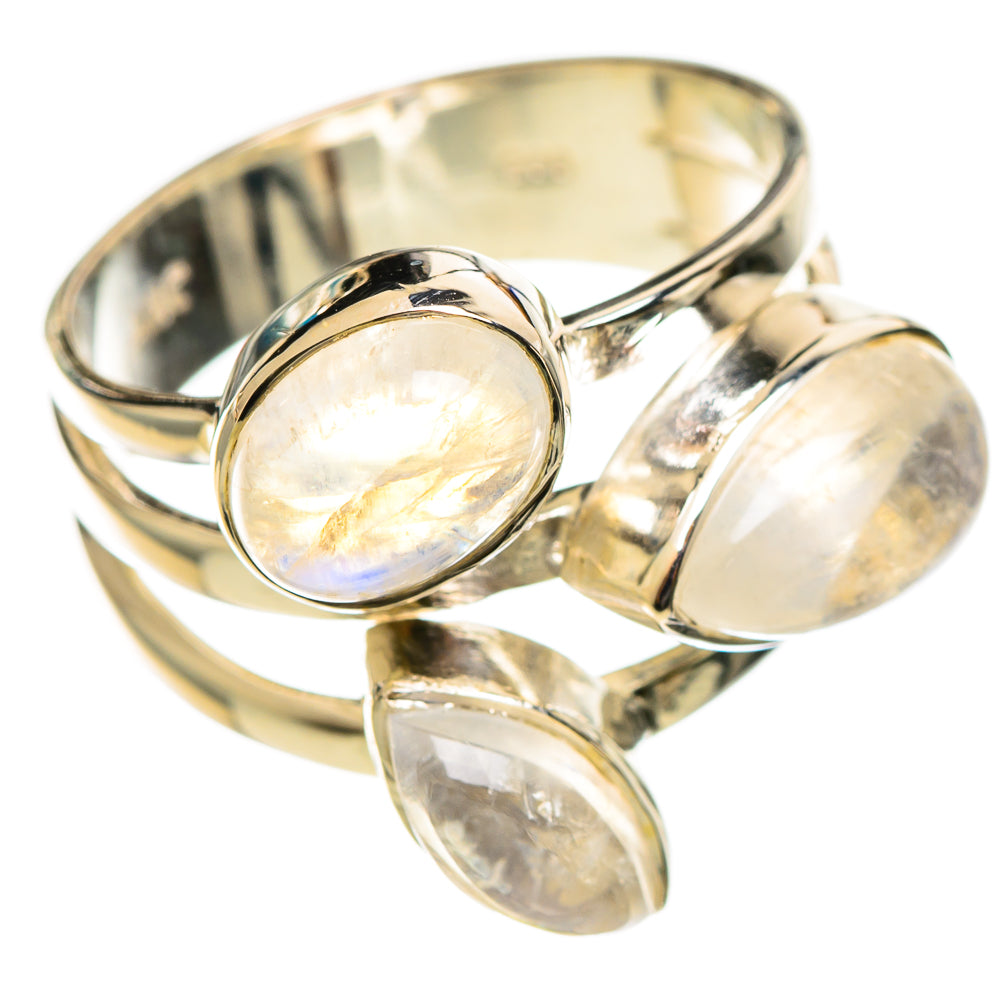 Rainbow Moonstone Rings handcrafted by Ana Silver Co - RING114267 - Photo 2