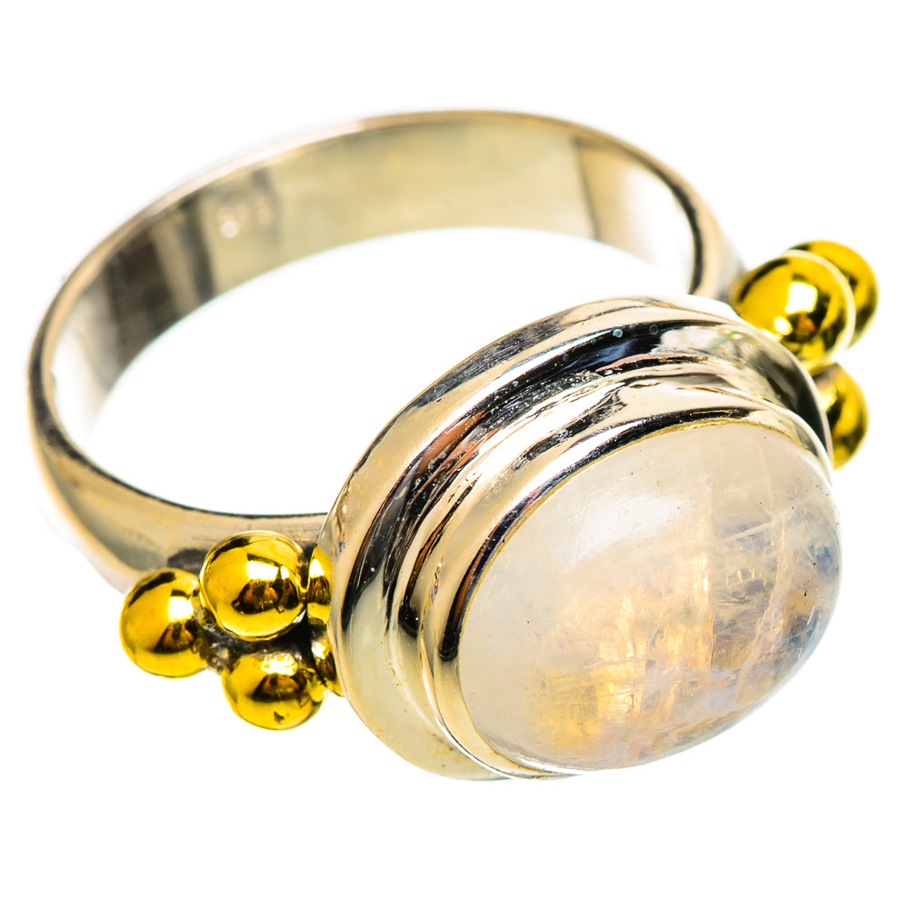 Rainbow Moonstone Rings handcrafted by Ana Silver Co - RING114422 - Photo 2