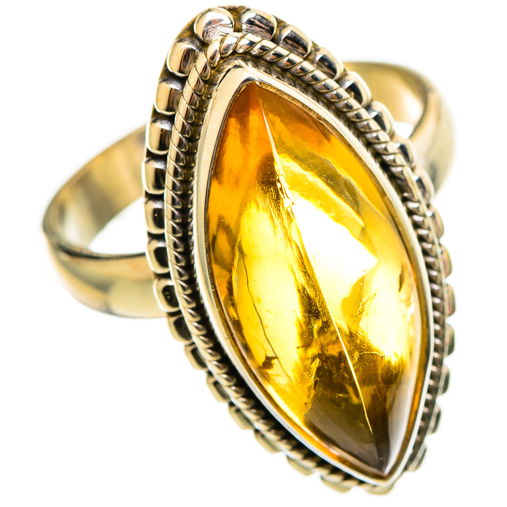 Citrine Sugarloaf Rings handcrafted by Ana Silver Co - RING114526 - Photo 2