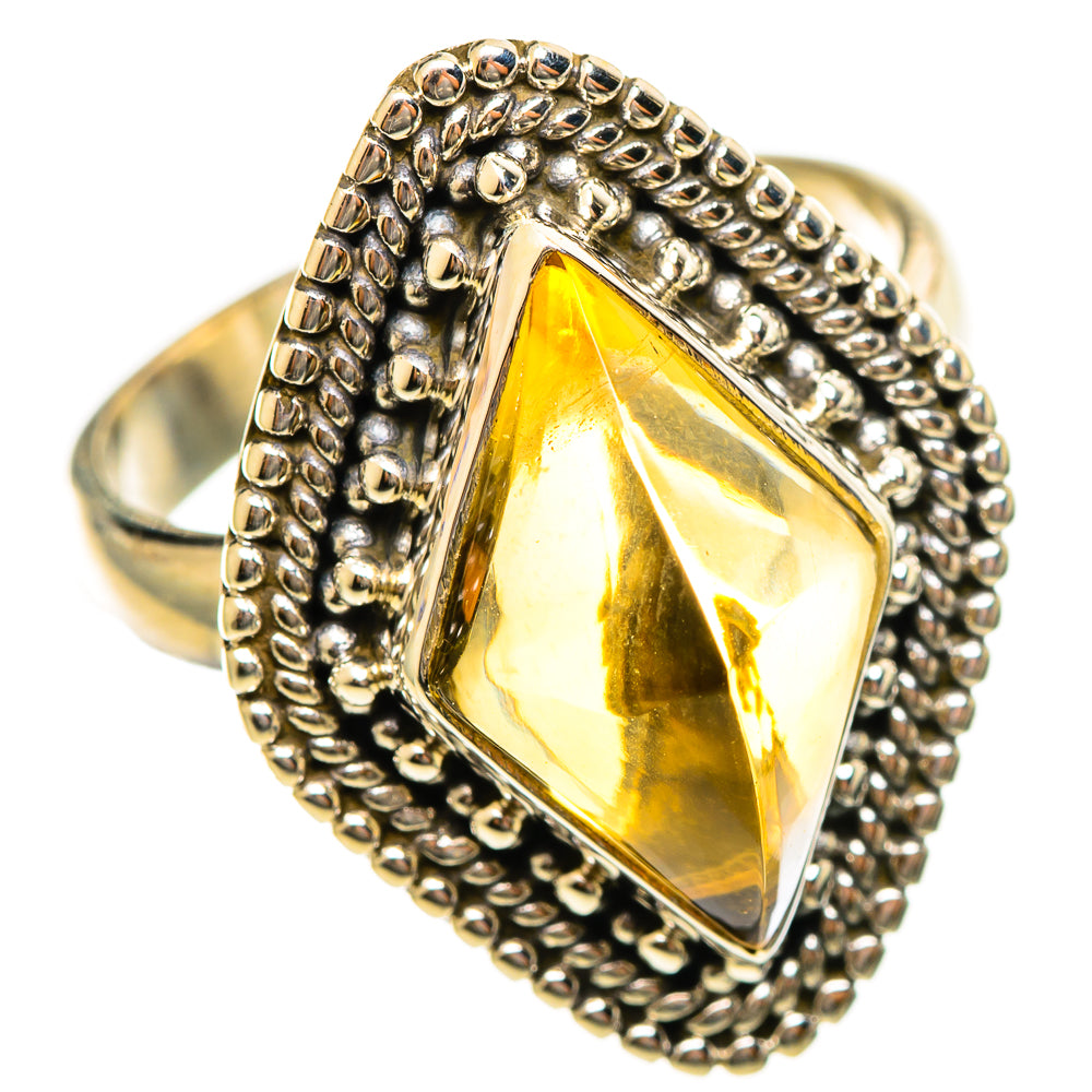 Citrine Sugarloaf Rings handcrafted by Ana Silver Co - RING114527 - Photo 2
