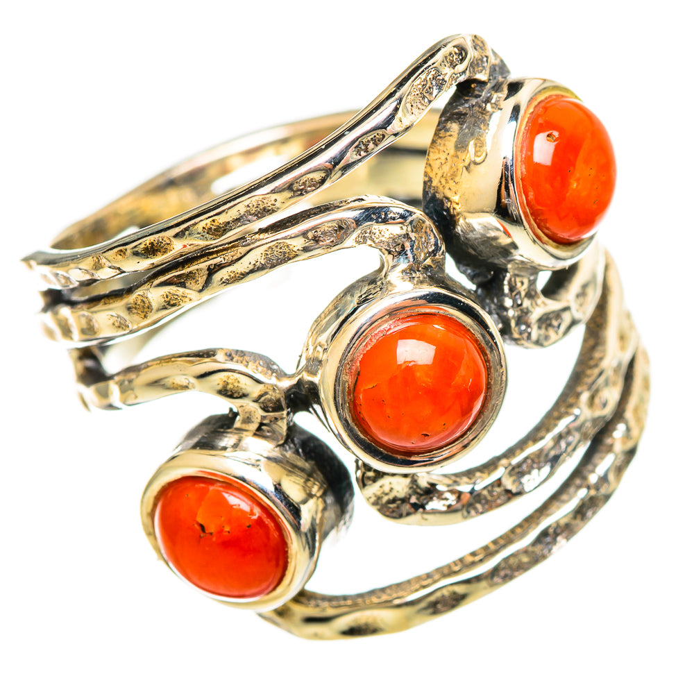 Mediterranean Red Coral Rings handcrafted by Ana Silver Co - RING114560 - Photo 2
