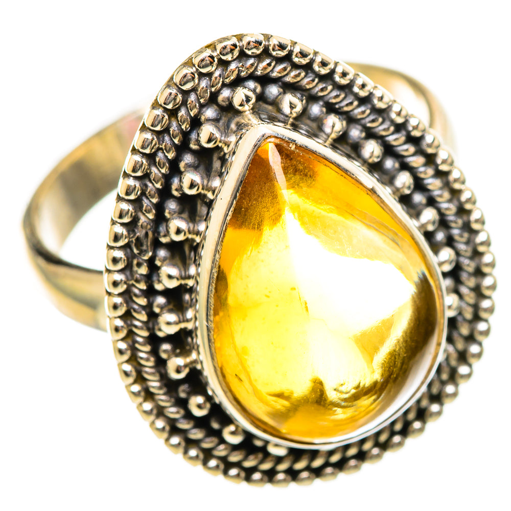 Citrine Sugarloaf Rings handcrafted by Ana Silver Co - RING114592 - Photo 2
