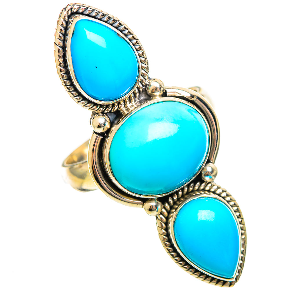 Sleeping Beauty Turquoise Rings handcrafted by Ana Silver Co - RING114692 - Photo 2