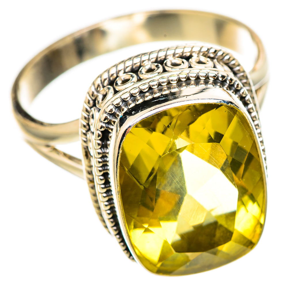 Lemon Quartz Rings handcrafted by Ana Silver Co - RING114719 - Photo 2