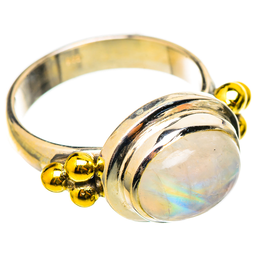 Rainbow Moonstone Rings handcrafted by Ana Silver Co - RING114766 - Photo 2