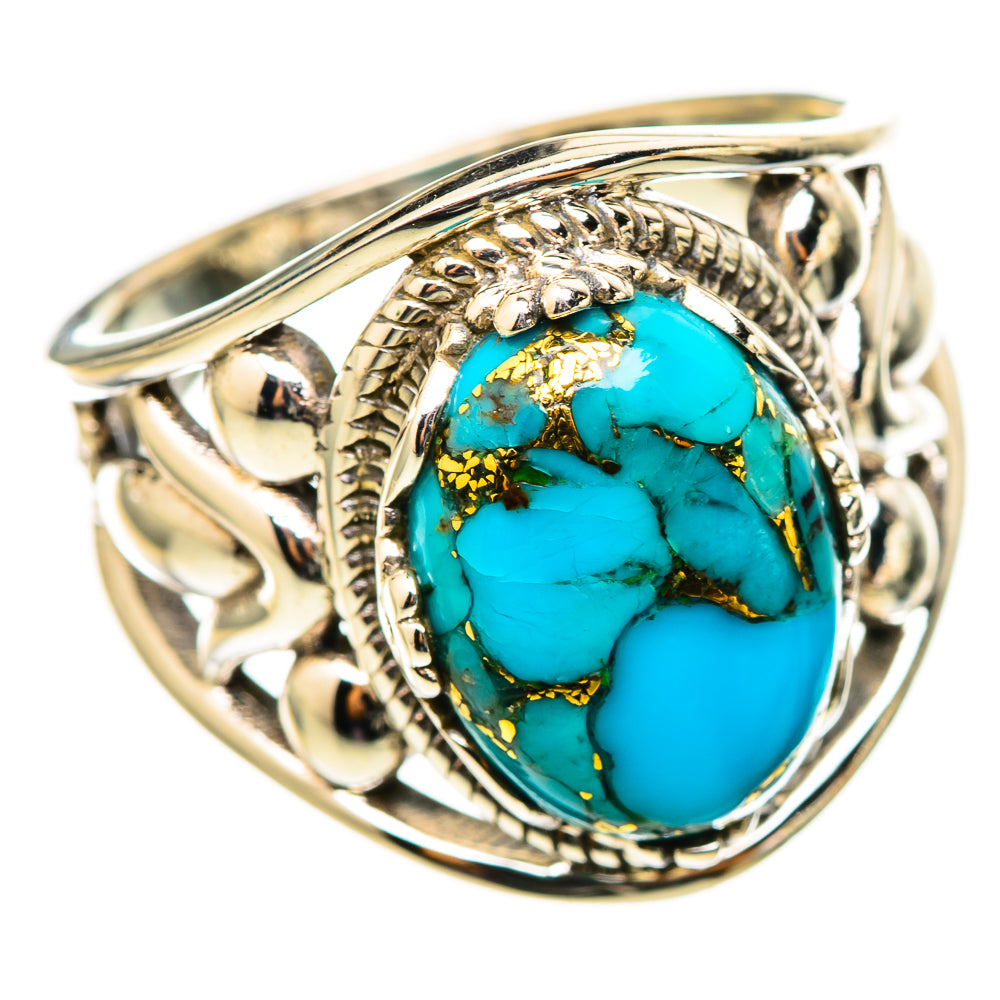 Blue Copper Composite Turquoise Rings handcrafted by Ana Silver Co - RING114797 - Photo 2