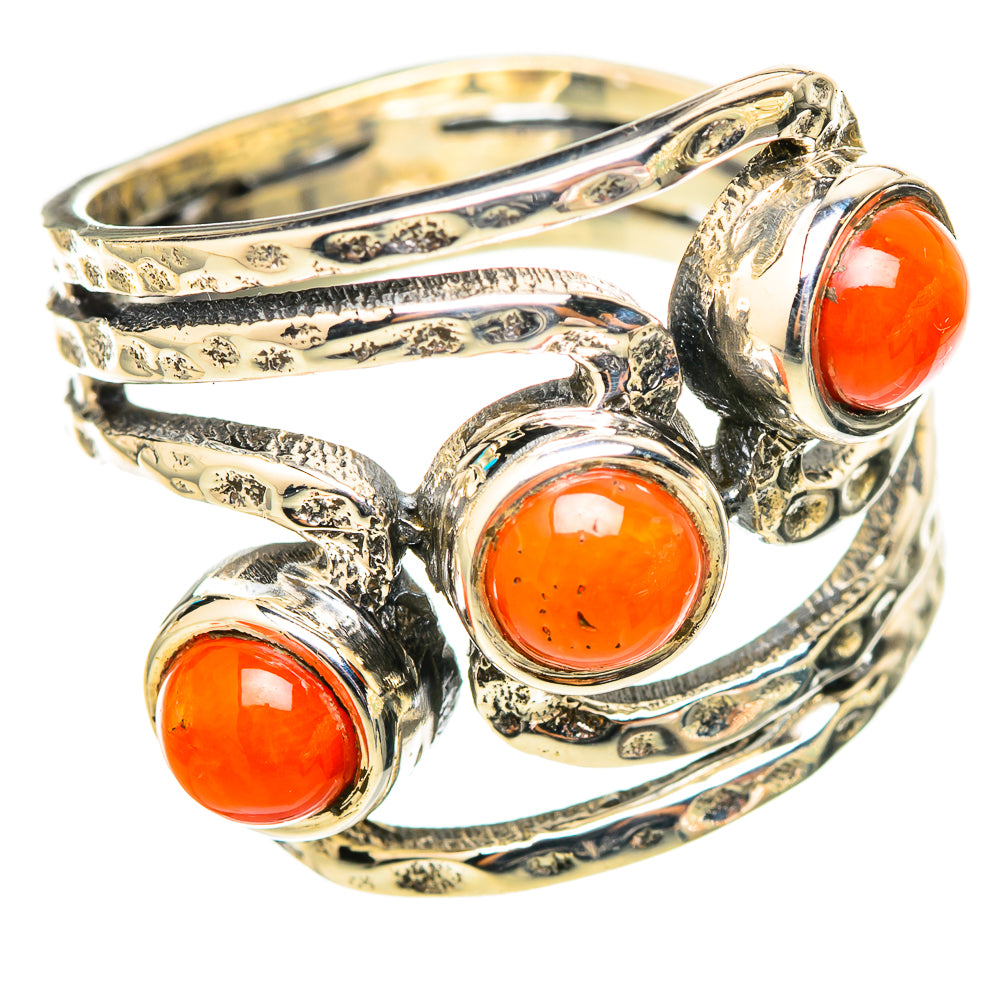 Mediterranean Red Coral Rings handcrafted by Ana Silver Co - RING114852 - Photo 2