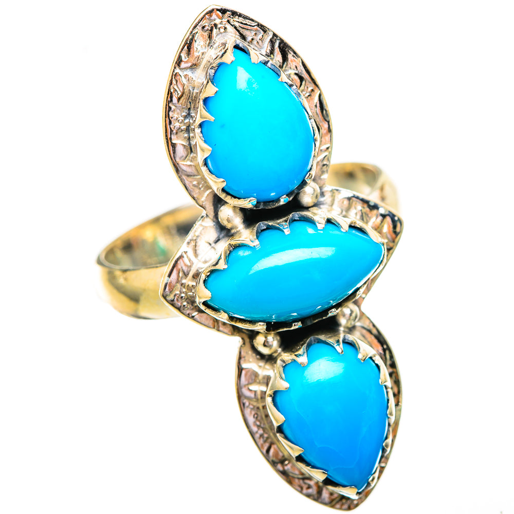 Sleeping Beauty Turquoise Rings handcrafted by Ana Silver Co - RING115098 - Photo 2