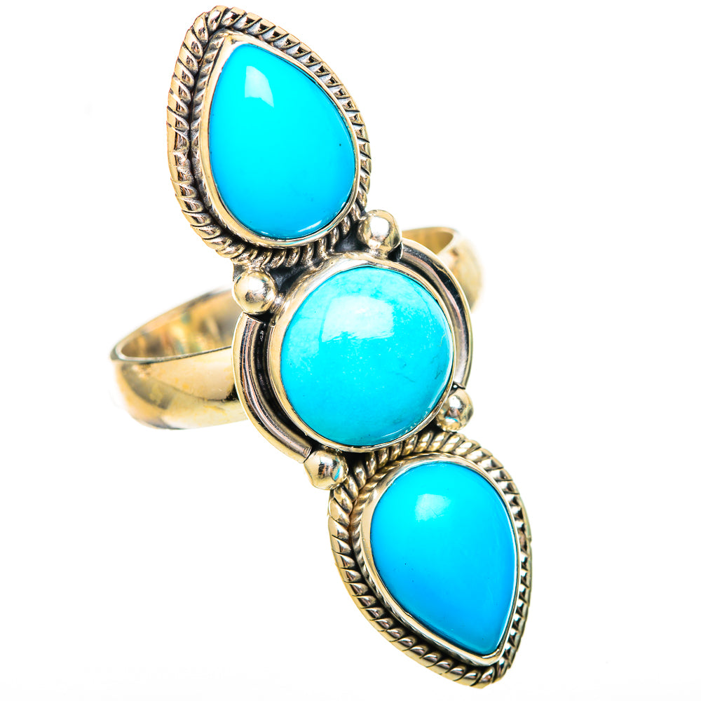 Sleeping Beauty Turquoise Rings handcrafted by Ana Silver Co - RING115119 - Photo 2
