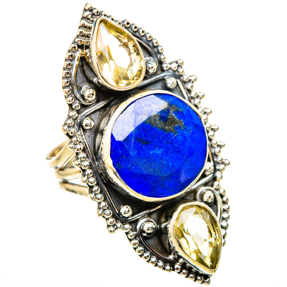 Lapis Lazuli, Citrine Rings handcrafted by Ana Silver Co - RING115283 - Photo 2