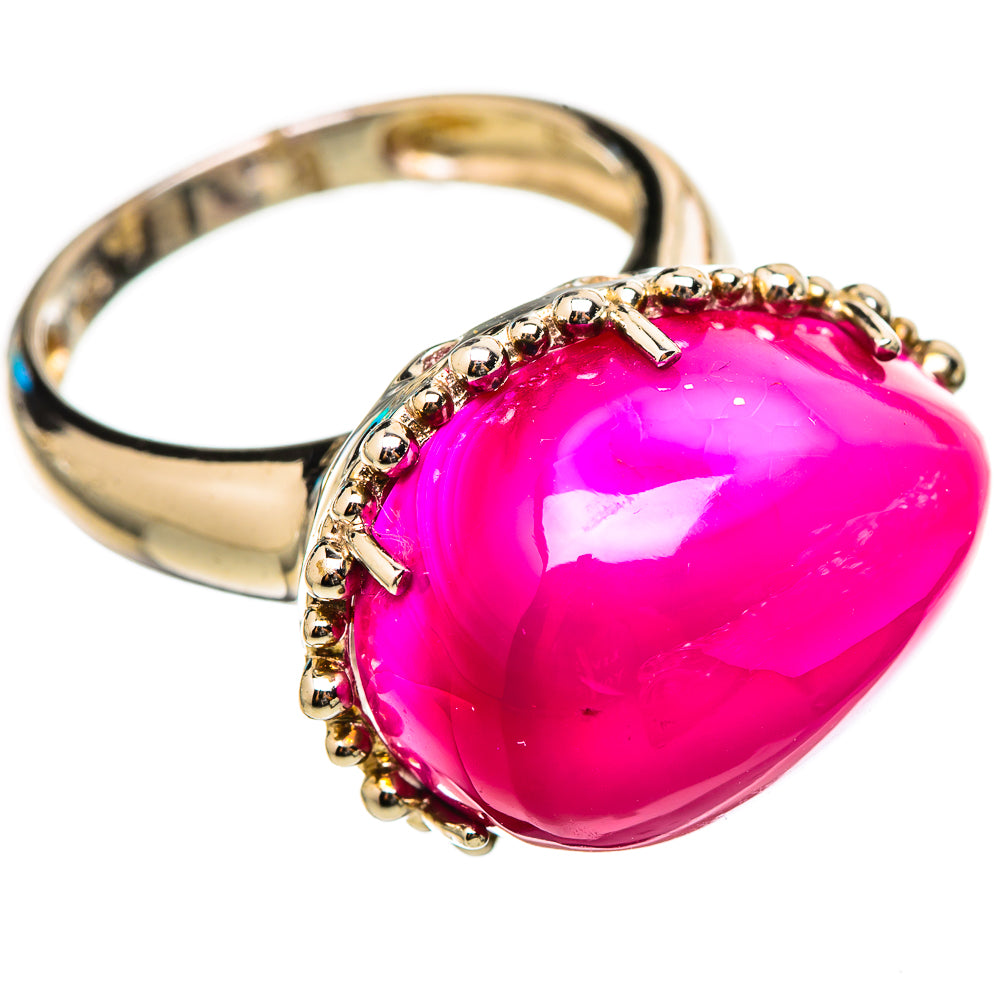 Pink Agate Rings handcrafted by Ana Silver Co - RING115307 - Photo 2
