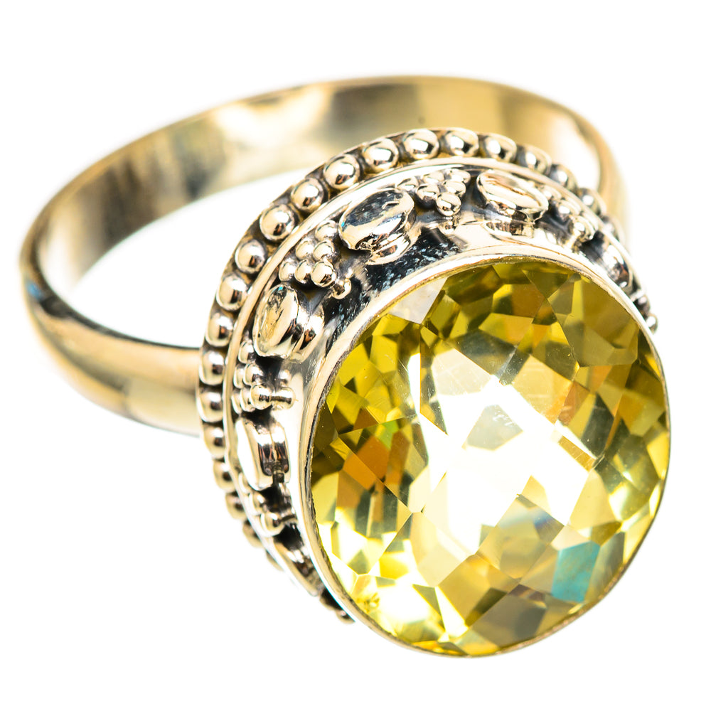 Lemon Quartz Rings handcrafted by Ana Silver Co - RING115349 - Photo 2