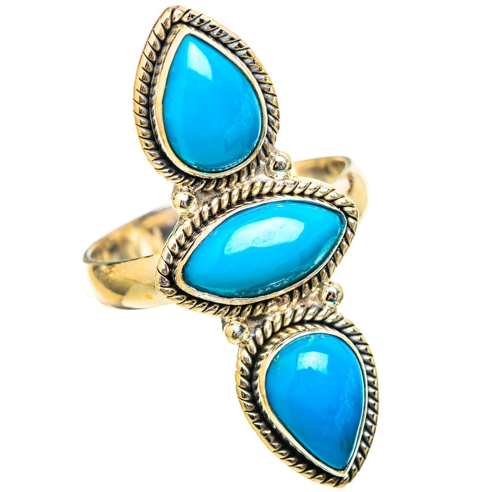 Sleeping Beauty Turquoise Rings handcrafted by Ana Silver Co - RING115355 - Photo 2