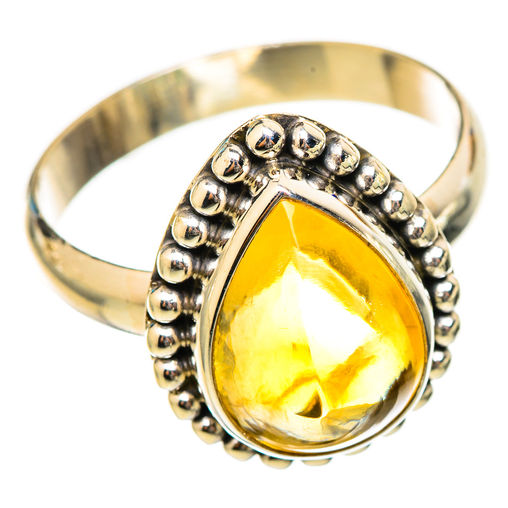 Citrine Sugarloaf Rings handcrafted by Ana Silver Co - RING115360 - Photo 2