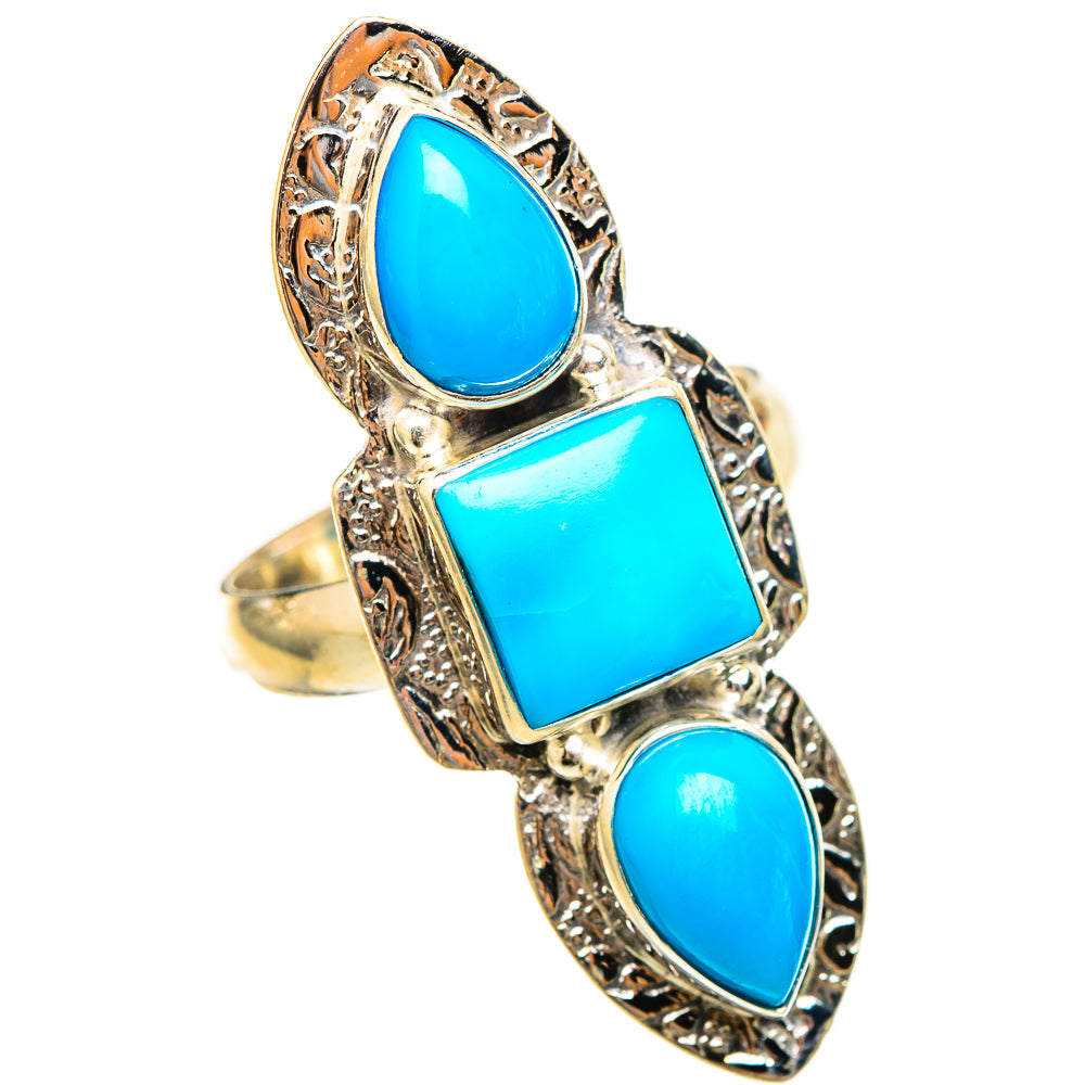 Sleeping Beauty Turquoise Rings handcrafted by Ana Silver Co - RING115408 - Photo 2