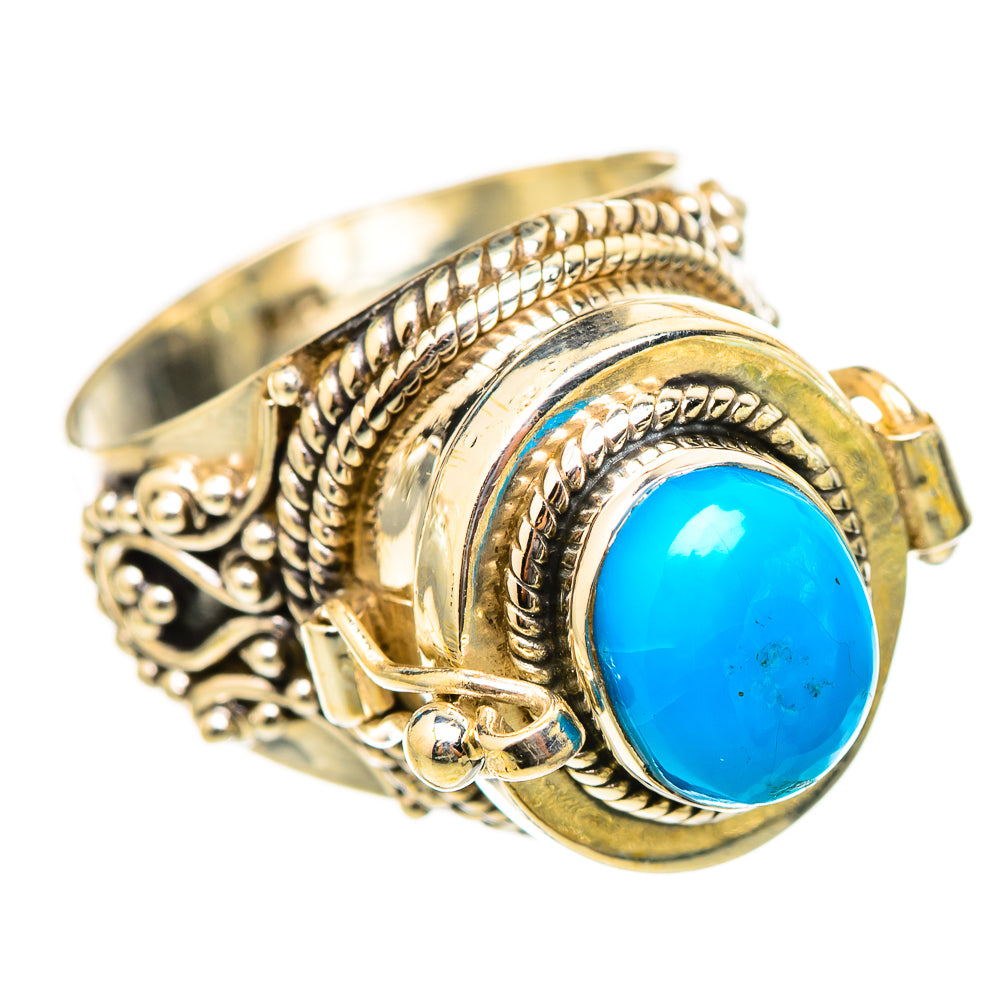 Turquoise oval-stone ring with ornate silver band and rope details, size 6