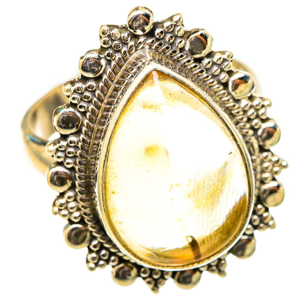 Citrine Sugarloaf Rings handcrafted by Ana Silver Co - RING115493 - Photo 2