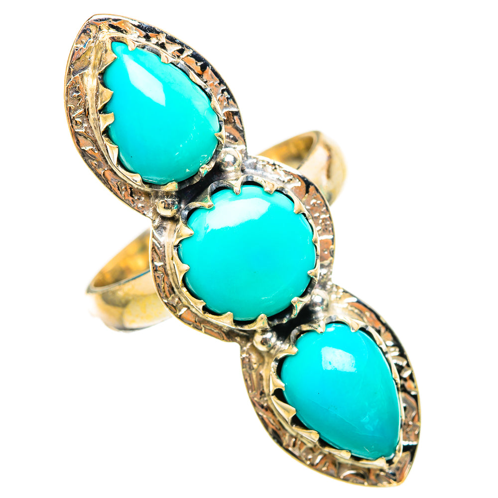 Sleeping Beauty Turquoise Rings handcrafted by Ana Silver Co - RING115582 - Photo 2