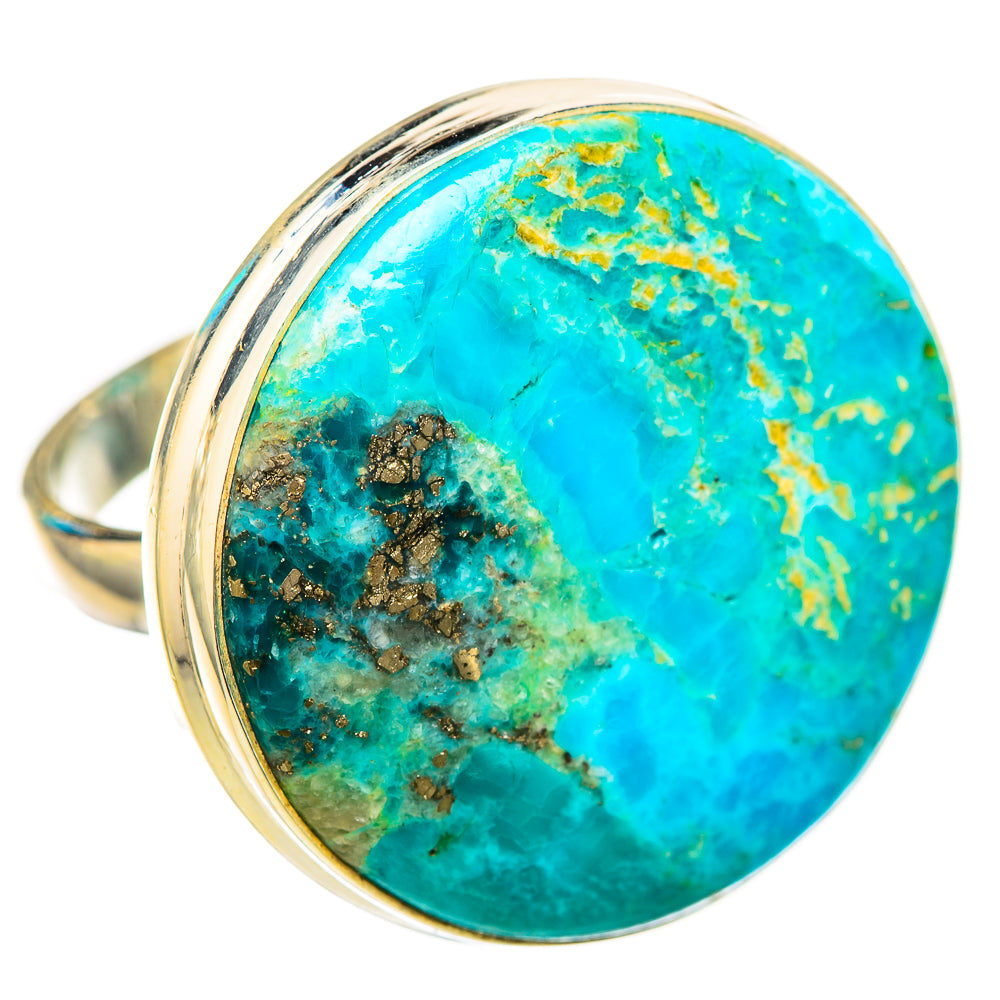 Peruvian Chrysocolla Rings handcrafted by Ana Silver Co - RING115738 - Photo 2