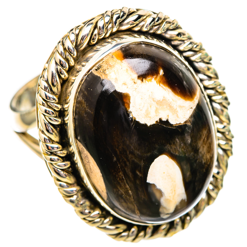 Peanut Wood Jasper Rings handcrafted by Ana Silver Co - RING115901 - Photo 2
