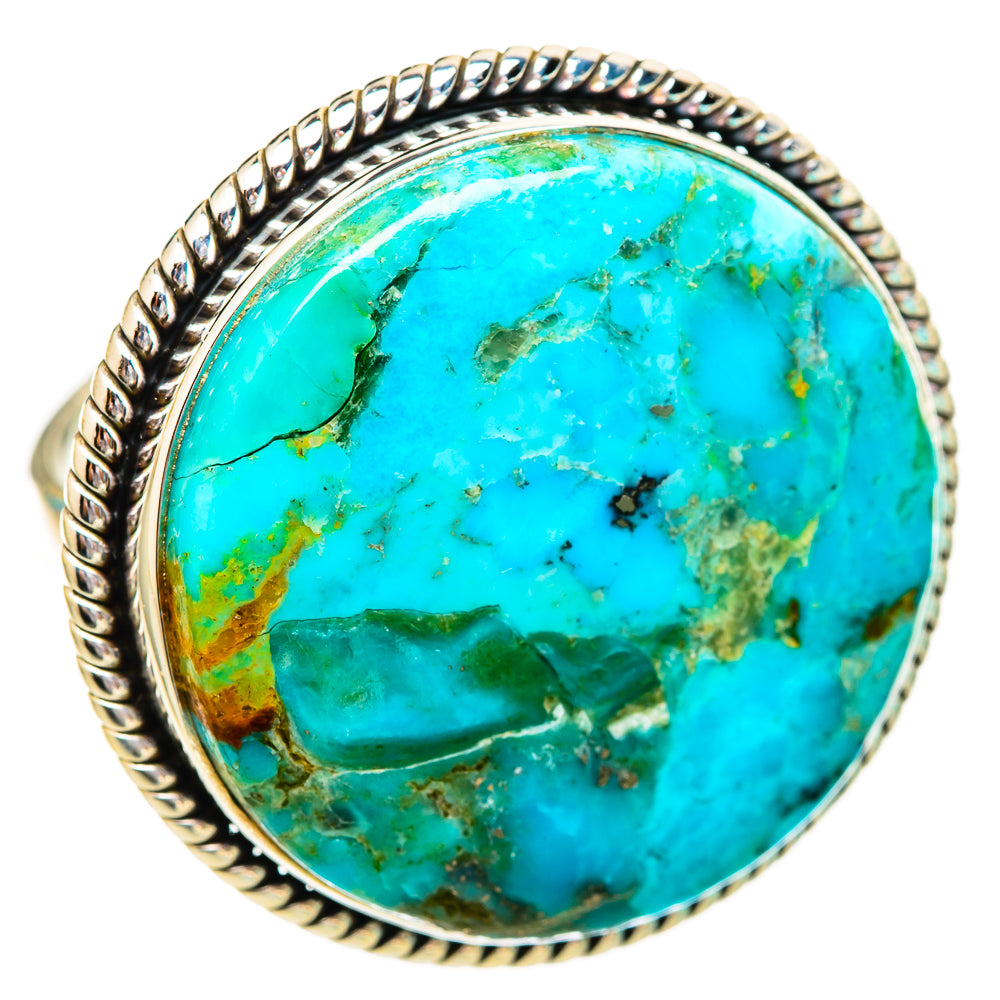 Peruvian Chrysocolla Rings handcrafted by Ana Silver Co - RING116039 - Photo 2