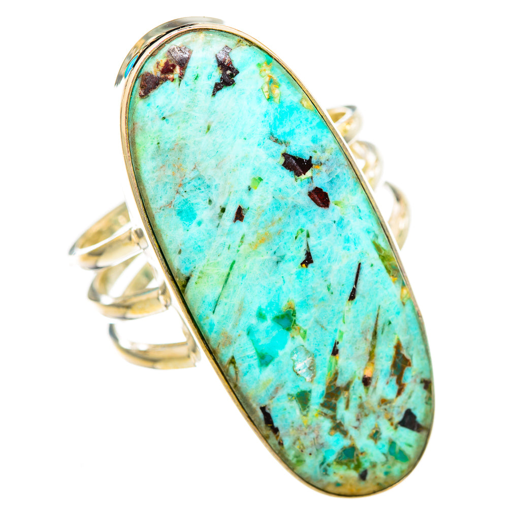 Peruvian Chrysocolla Rings handcrafted by Ana Silver Co - RING116049 - Photo 2