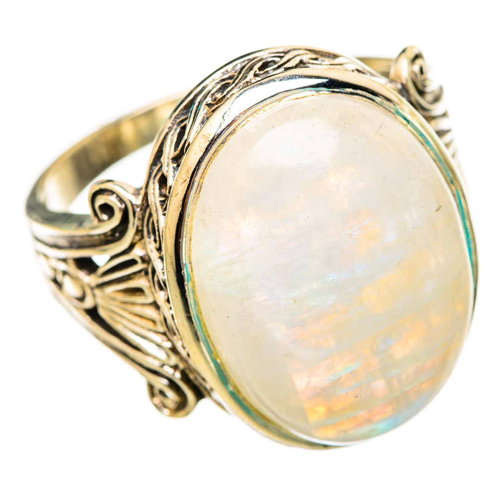Rainbow Moonstone Rings handcrafted by Ana Silver Co - RING116068 - Photo 2