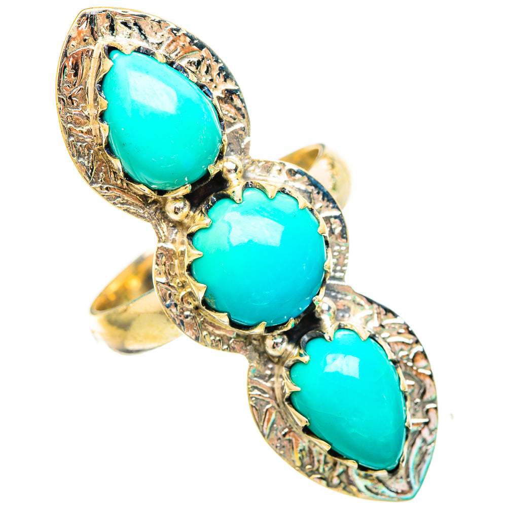 Sleeping Beauty Turquoise Rings handcrafted by Ana Silver Co - RING116088 - Photo 2