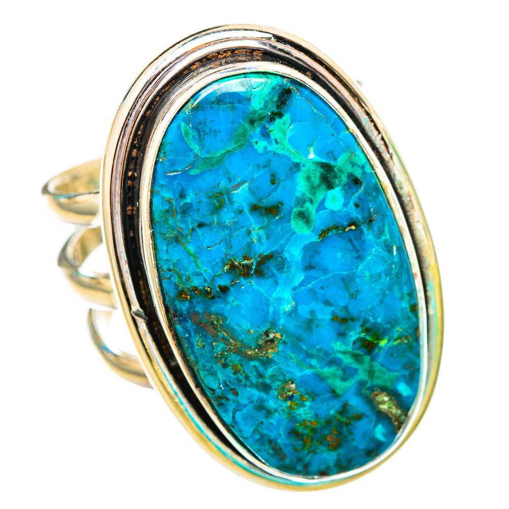 Peruvian Chrysocolla Rings handcrafted by Ana Silver Co - RING116109 - Photo 2