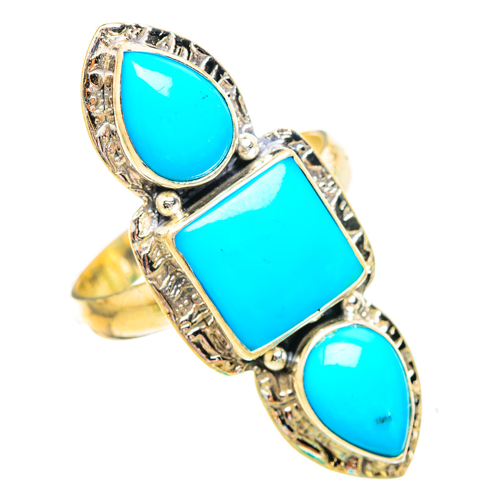 Sleeping Beauty Turquoise Rings handcrafted by Ana Silver Co - RING116135 - Photo 2