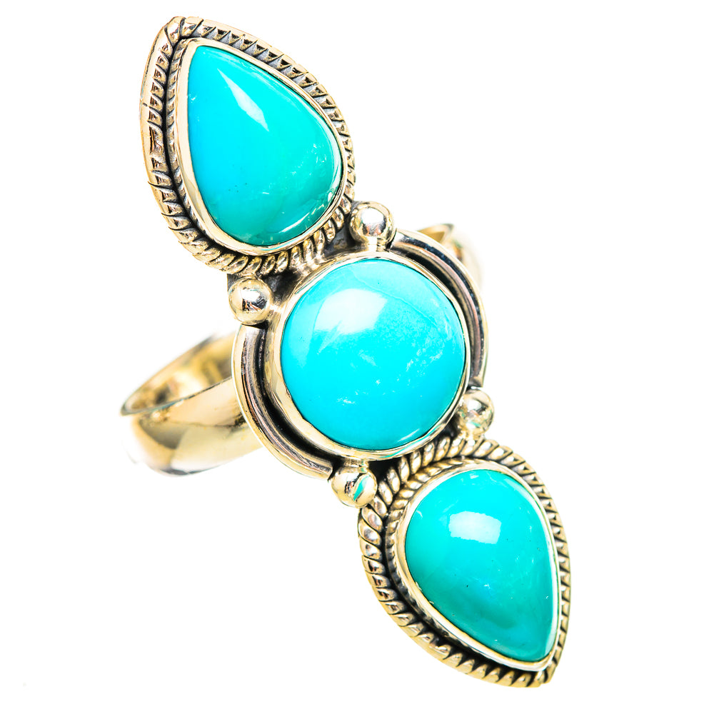 Sleeping Beauty Turquoise Rings handcrafted by Ana Silver Co - RING116161 - Photo 2
