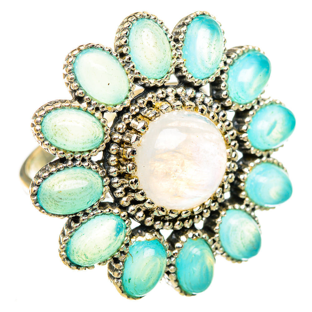 Rainbow Moonstone Rings handcrafted by Ana Silver Co - RING116195 - Photo 2