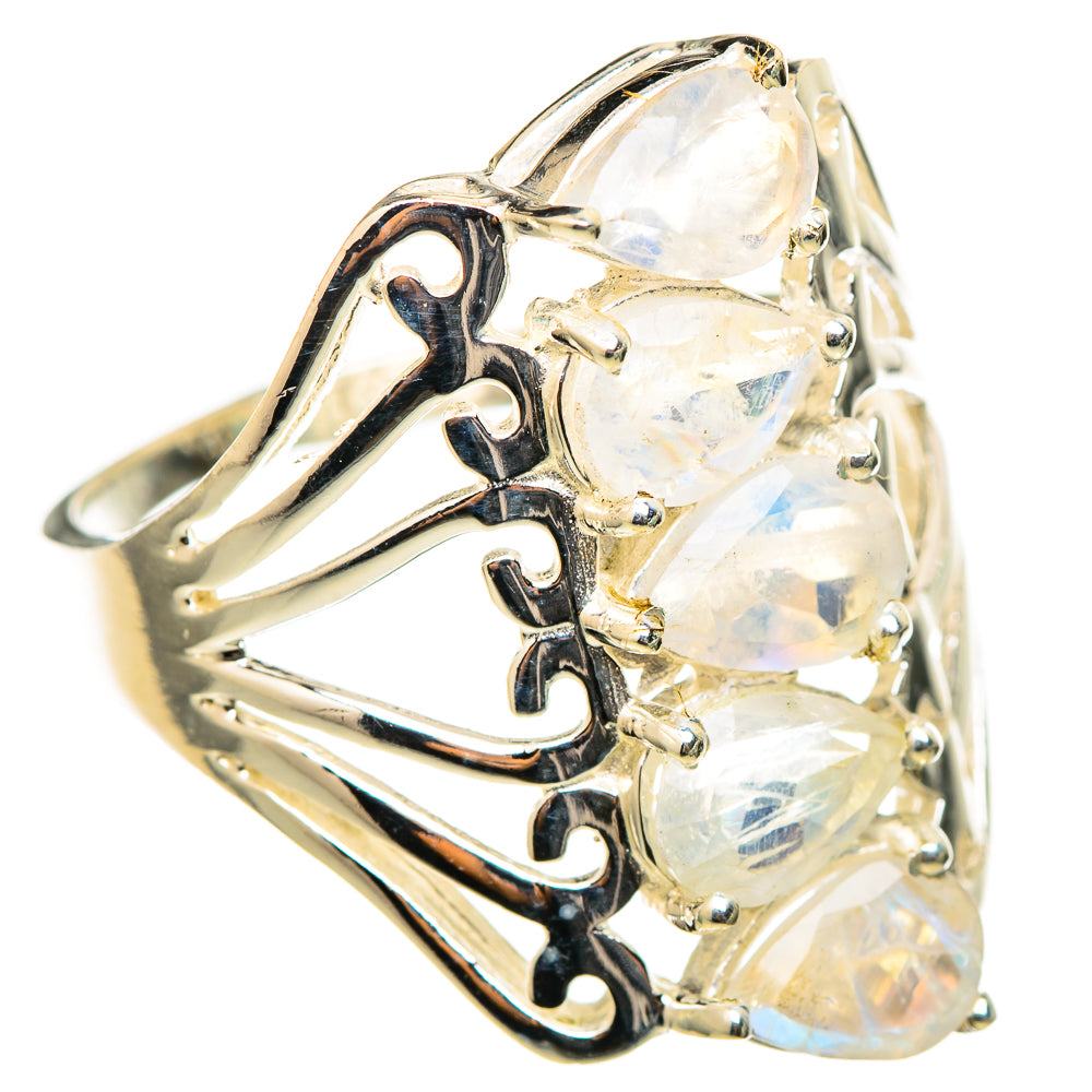 Rainbow Moonstone Rings handcrafted by Ana Silver Co - RING116248 - Photo 2