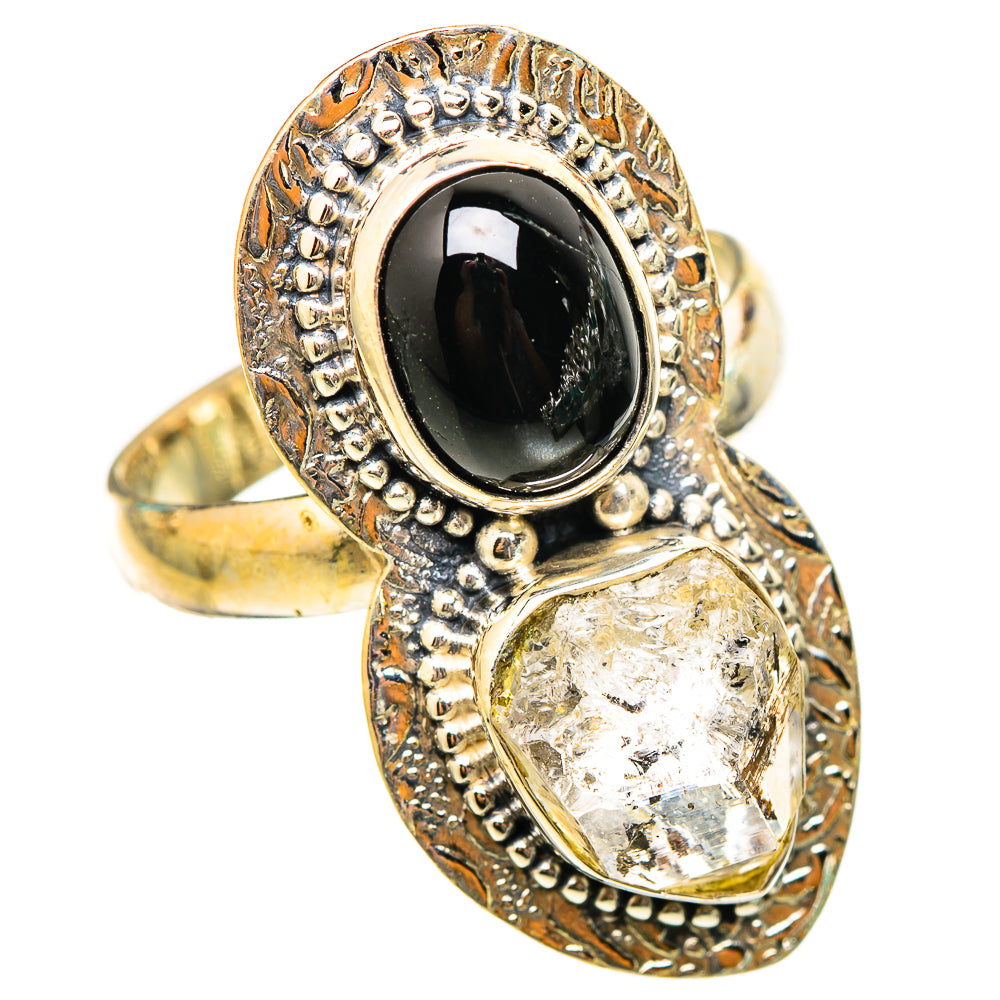 Herkimer Diamond, Star Diopside Rings handcrafted by Ana Silver Co - RING116272 - Photo 2