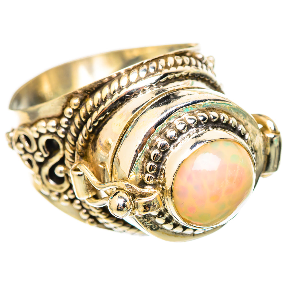 Oval opal set in ornate 925 sterling silver filigree ring, wide band