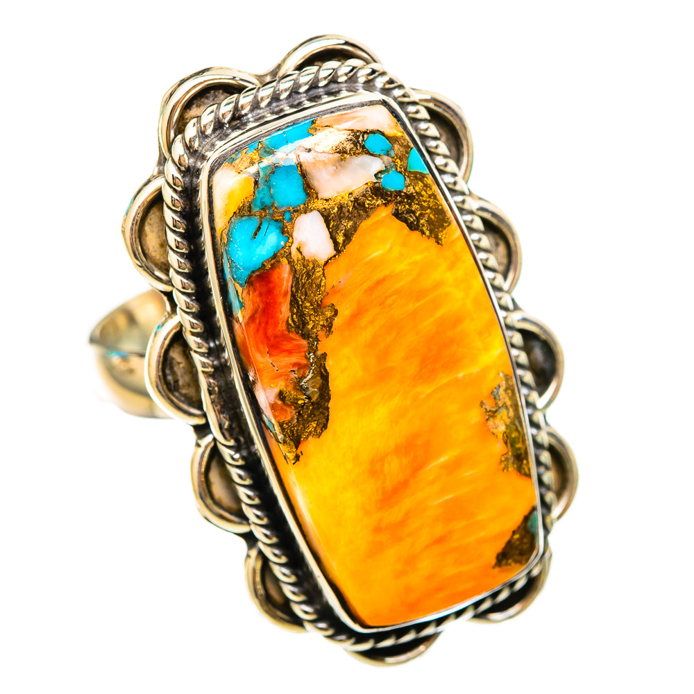 Spiny Oyster Turquoise Rings handcrafted by Ana Silver Co - RING116334 - Photo 2