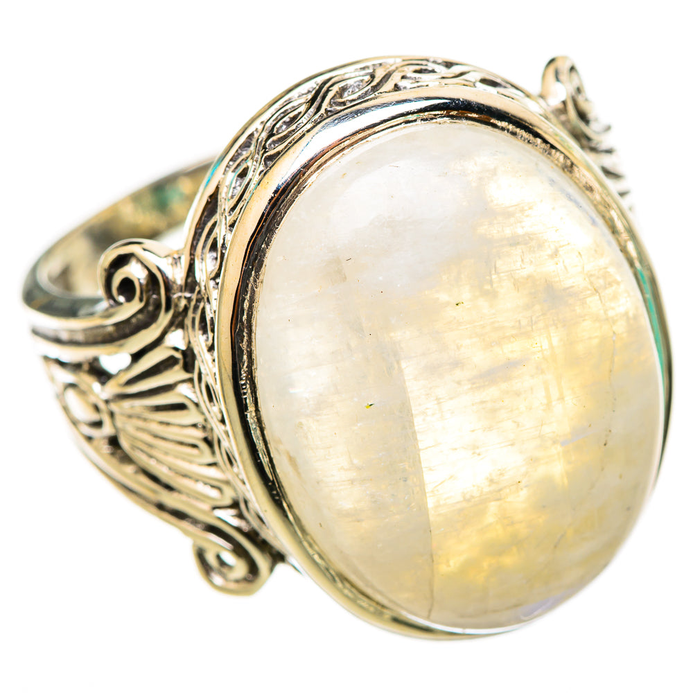 Rainbow Moonstone Rings handcrafted by Ana Silver Co - RING116384 - Photo 2