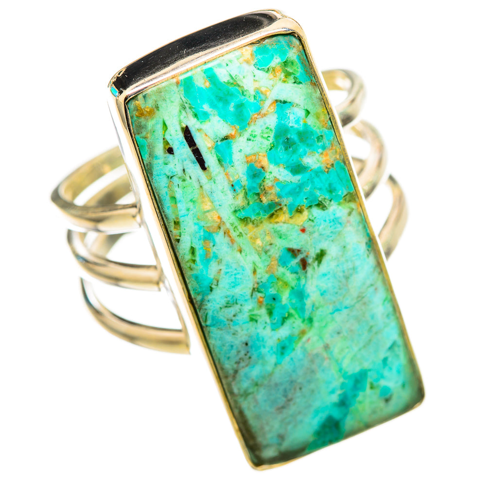 Peruvian Chrysocolla Rings handcrafted by Ana Silver Co - RING116396 - Photo 2