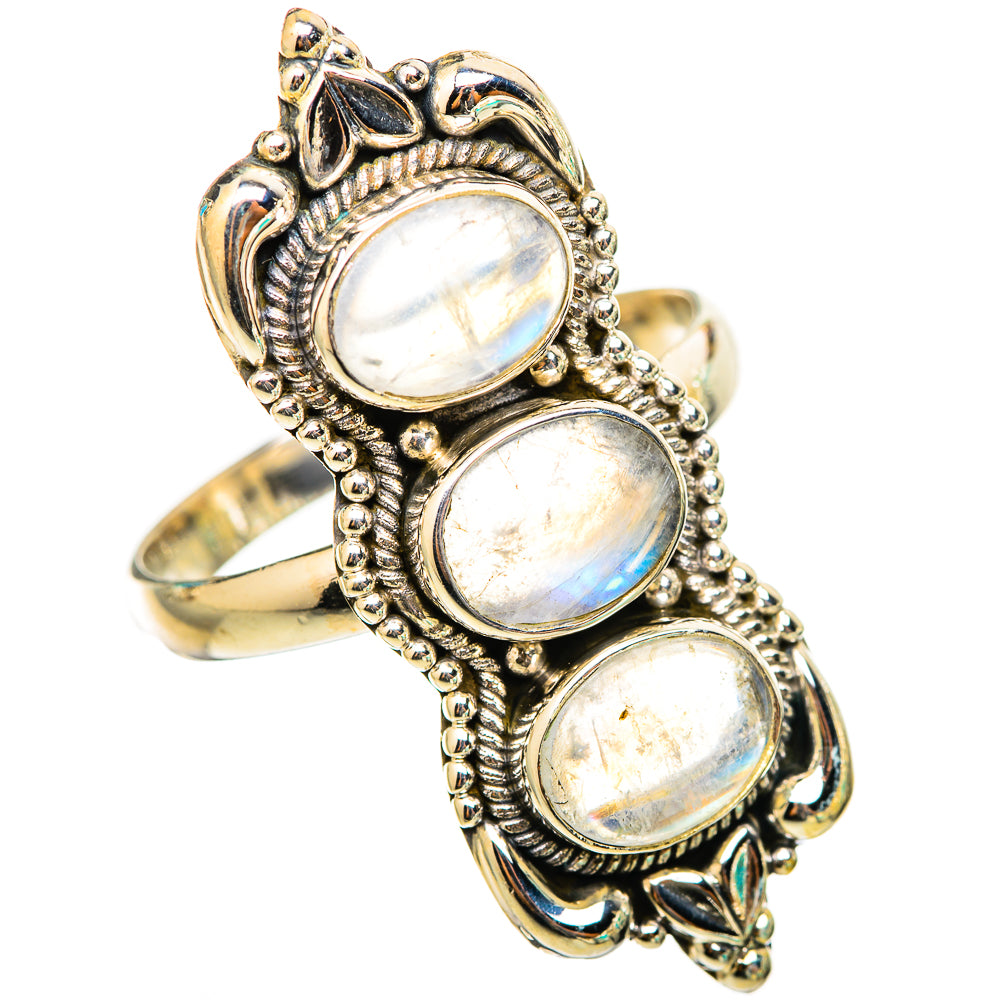 Rainbow Moonstone Rings handcrafted by Ana Silver Co - RING116414 - Photo 2
