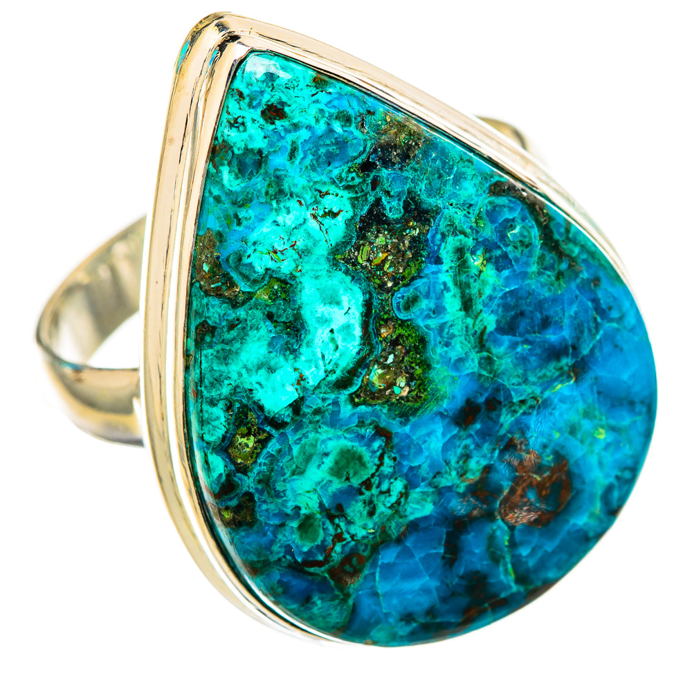 Peruvian Chrysocolla Rings handcrafted by Ana Silver Co - RING116416 - Photo 2