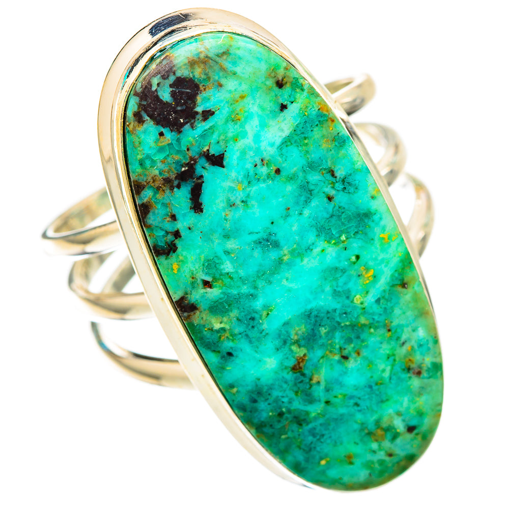 Peruvian Chrysocolla Rings handcrafted by Ana Silver Co - RING116428 - Photo 2