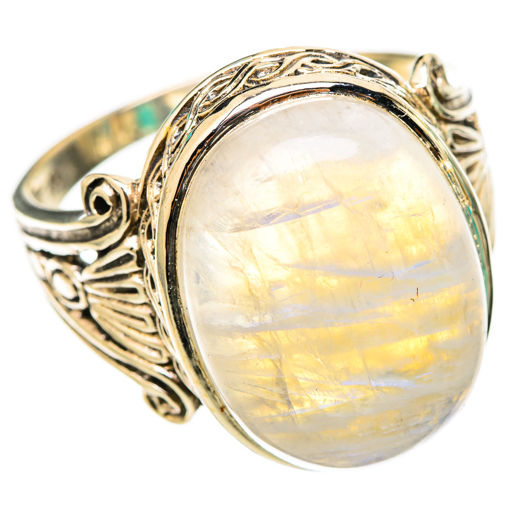 Rainbow Moonstone Rings handcrafted by Ana Silver Co - RING116467 - Photo 2