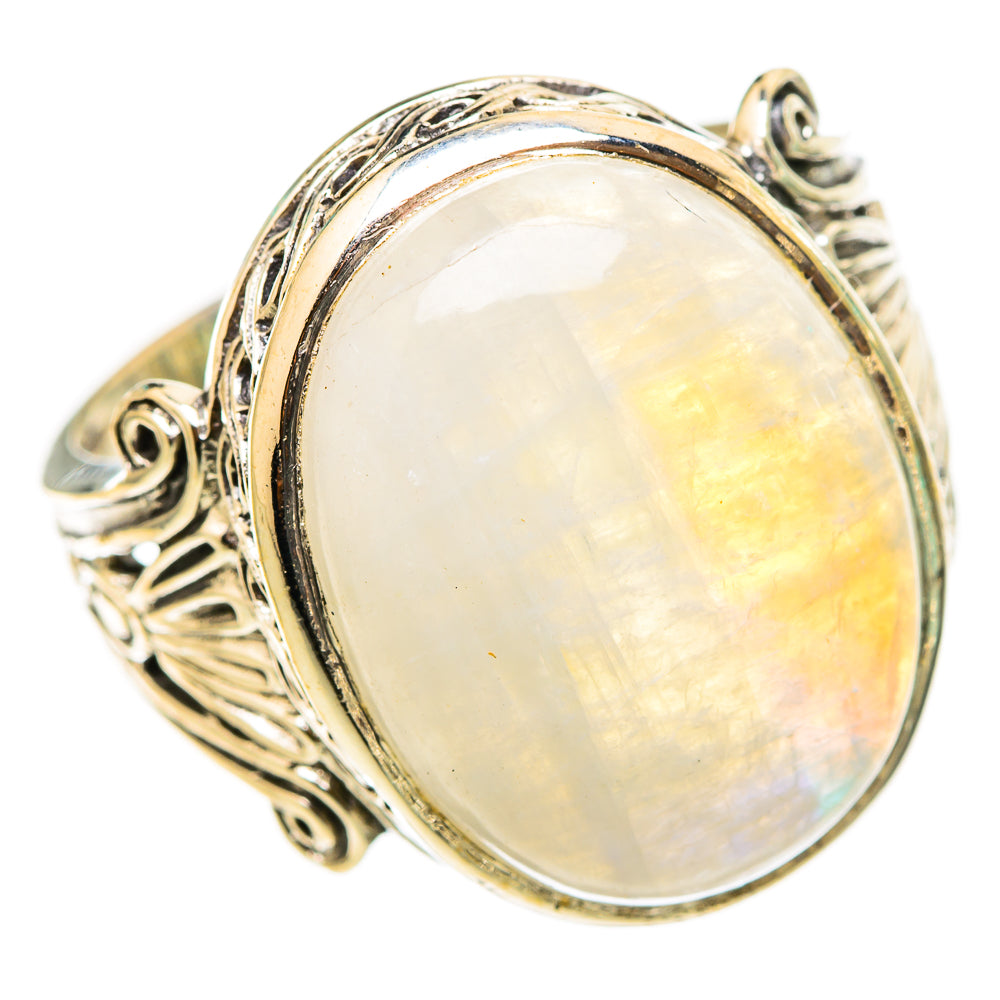 Rainbow Moonstone Rings handcrafted by Ana Silver Co - RING116492 - Photo 2