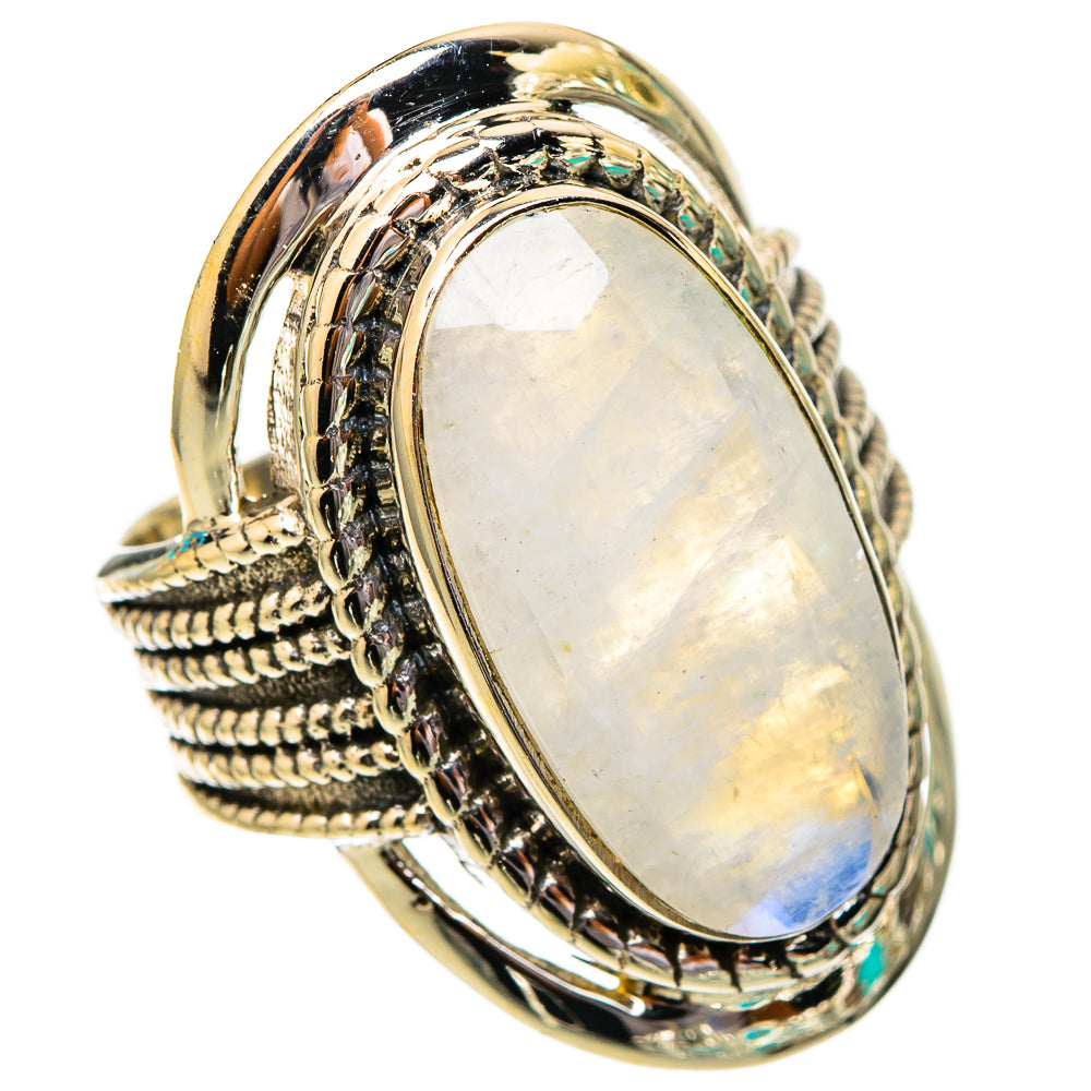 Rainbow Moonstone Rings handcrafted by Ana Silver Co - RING116530 - Photo 2