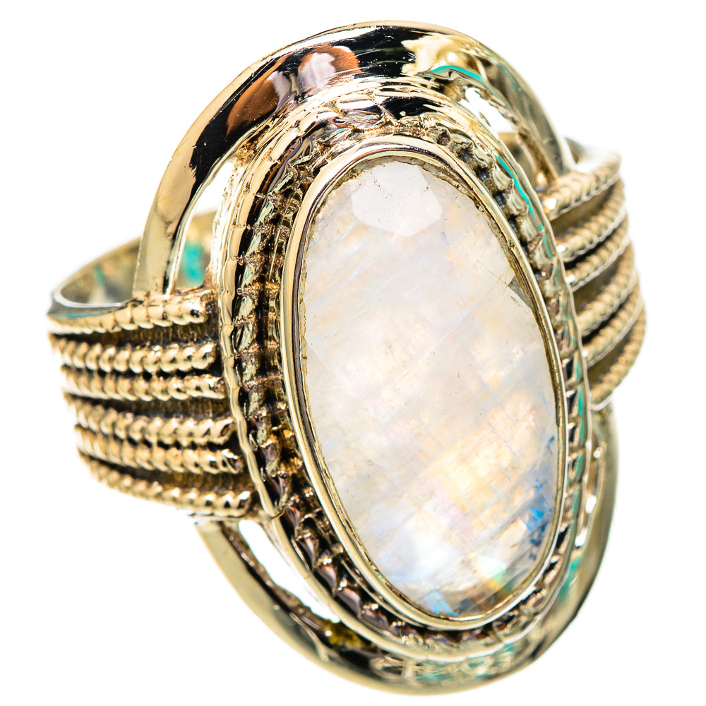 Rainbow Moonstone Rings handcrafted by Ana Silver Co - RING116595 - Photo 2