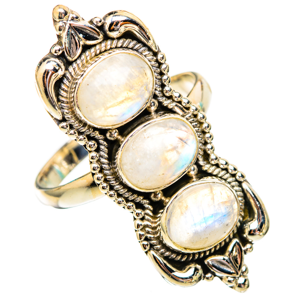 Rainbow Moonstone Rings handcrafted by Ana Silver Co - RING116756 - Photo 2