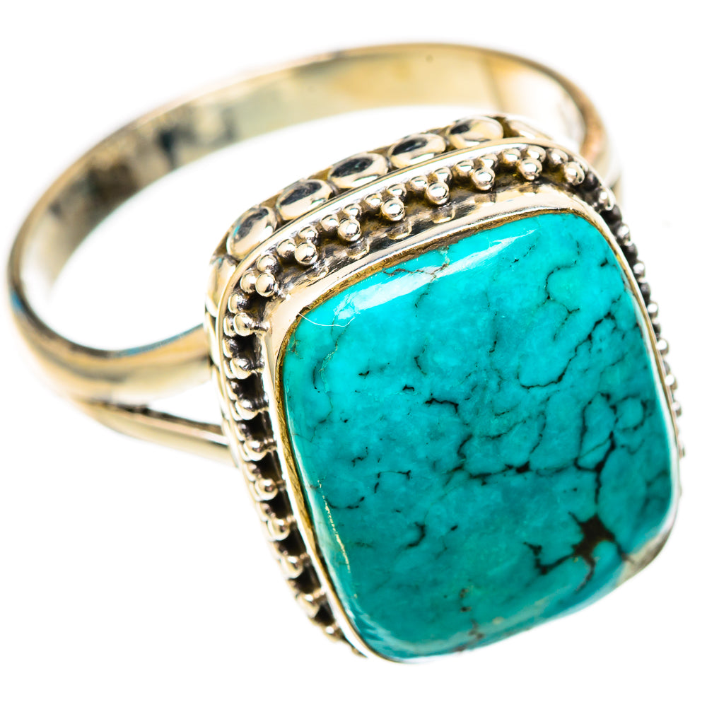 Tibetan Turquoise Rings handcrafted by Ana Silver Co - RING116806 - Photo 2