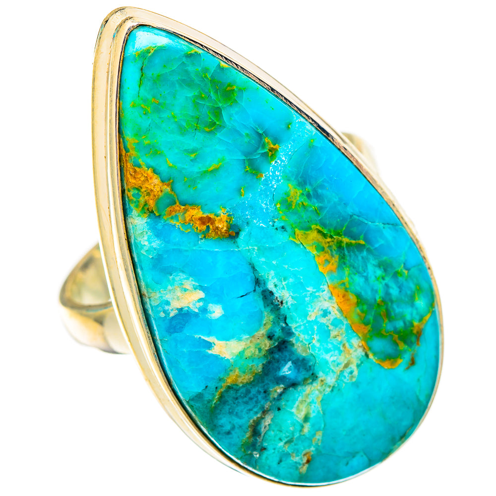 Peruvian Chrysocolla Rings handcrafted by Ana Silver Co - RING117009 - Photo 2