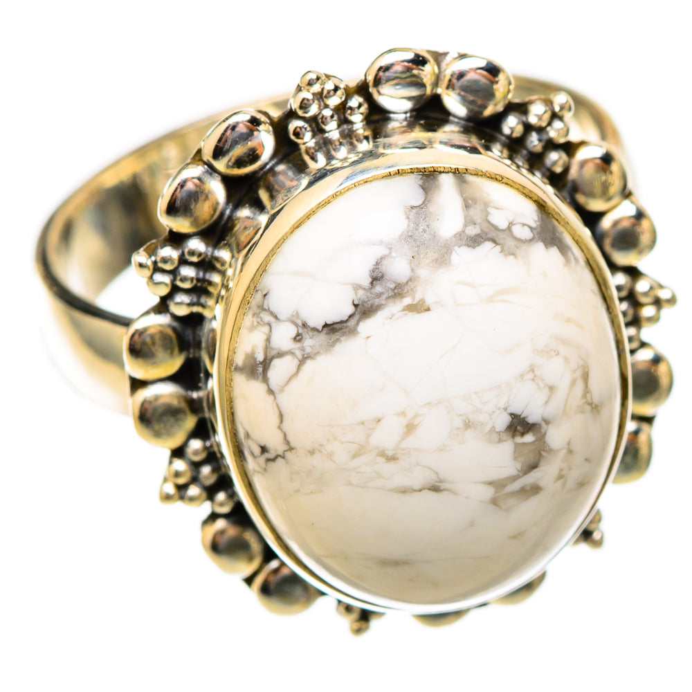 Howlite Rings handcrafted by Ana Silver Co - RING117127 - Photo 2